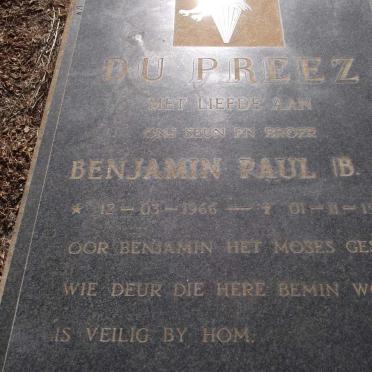 PREEZ Benjamin Paul, du 1966-1987