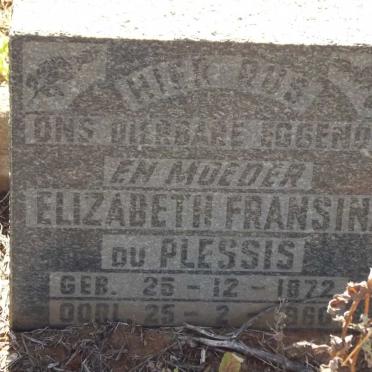 PLESSIS Elizabeth Fransina, du 1872-1960
