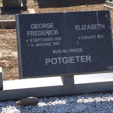 POTGIETER George Frederick 1909-2000 &amp; Elizabeth 1930-
