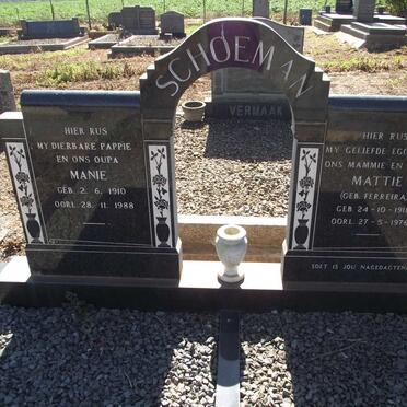 SCHOEMAN Manie 1910-1988 &amp; Mattie FERREIRA 1911-1976