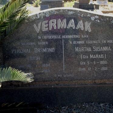 VERMAAK Percival Desmond Hugh 1894-1969 &amp; Martha Susanna MARAIS 1890-1966