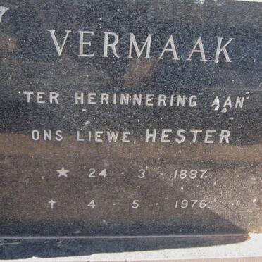 VERMAAK Hester 1897-1976