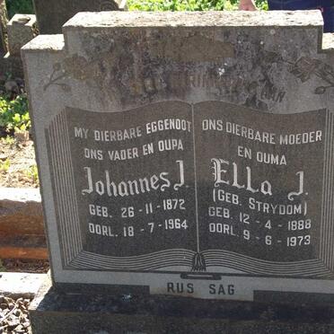 GERBER Johannes J. 1872-1964 &amp; Ella J. STRYDOM 1888-1973