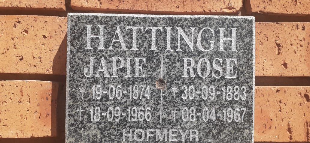 HATTINGH Japie 1874-1966 & Rose 1883-1967