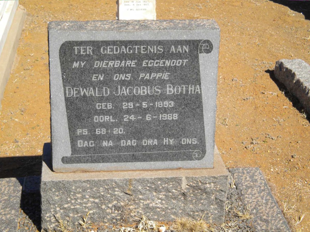 BOTHA Dewald Jacobus 1893-1968
