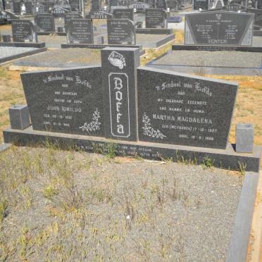 BOFFA John Rimildo 1932-1992 &amp; Martha Magdalena MEYBURGH 1927-1986