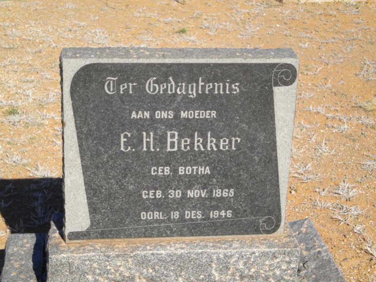 BEKKER E.H. nee BOTHA 1865-1946