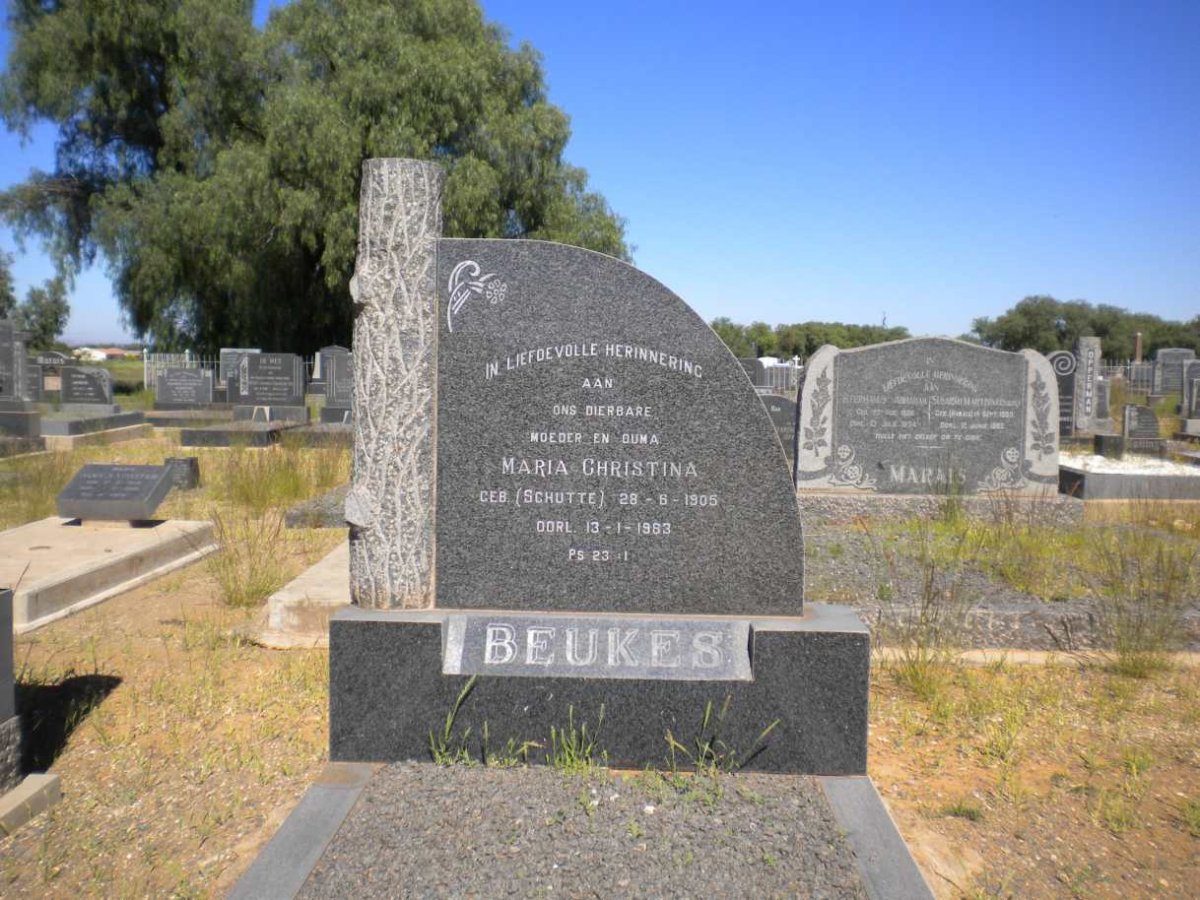 BEUKES Maria Christina nee SCHUTTE 1905-1963