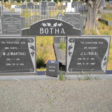 BOTHA J.L. 1910-1987 &amp; M.J. 1911-1996