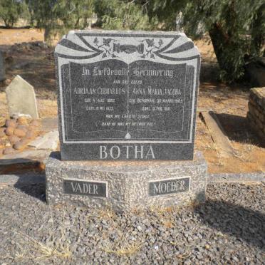 BOTHA Adriaan Gerhardus 1882-1823 &amp; Anna Maria Jacoba SCHOEMAN 1885-1951