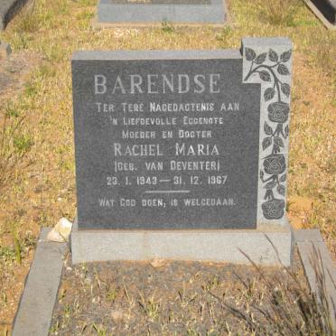 BARENDSE Rachel Maria nee VAN DEVENTER 1943-1967