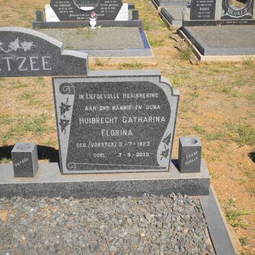 COETZEE Huibrecht Catharina Florina nee VORSTER 1923-2012