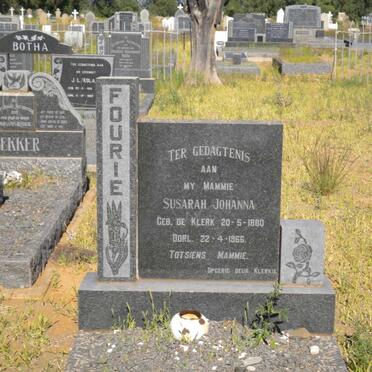 FOURIE Susarah Johanna nee DE KLERK 1880-1966