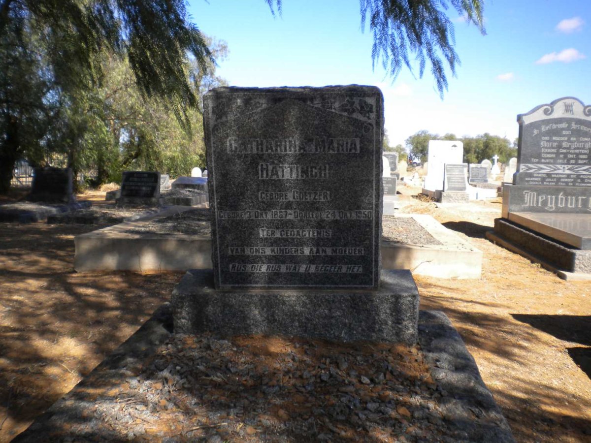 HATTINGH Catharina Maria nee COETZER 1867-1950