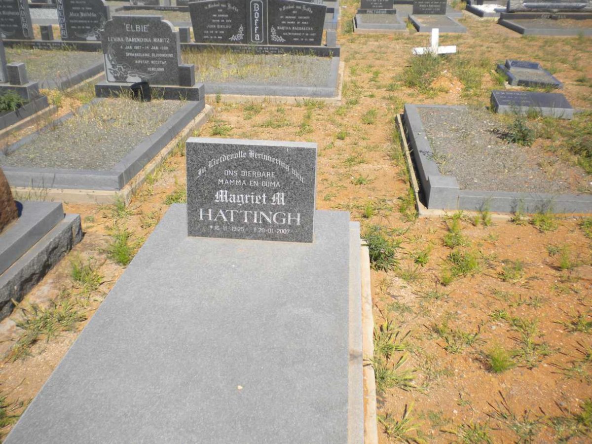 HATTINGH Magriet M. 1925-2007