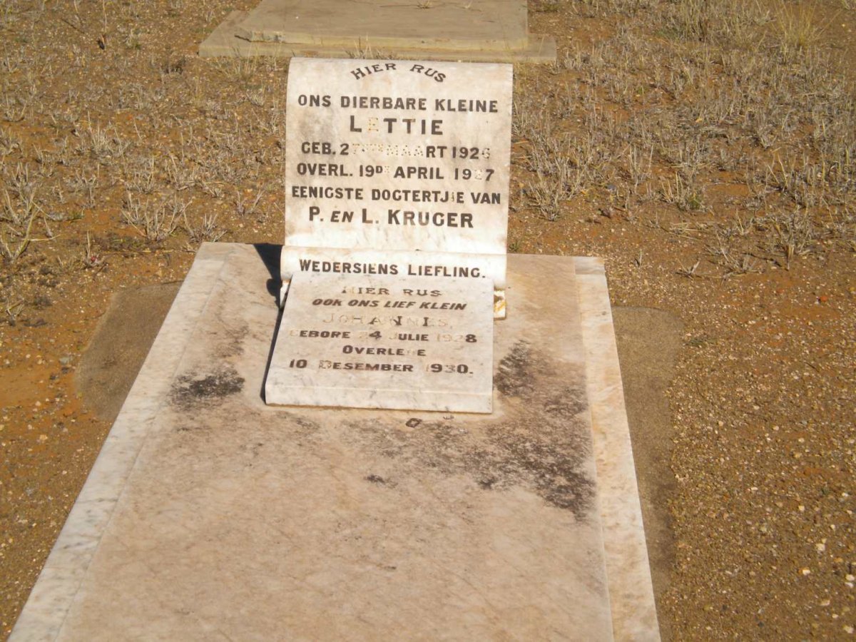KRUGER Lettie 1926-1927 :: KRUGER Johannes 1928-1930