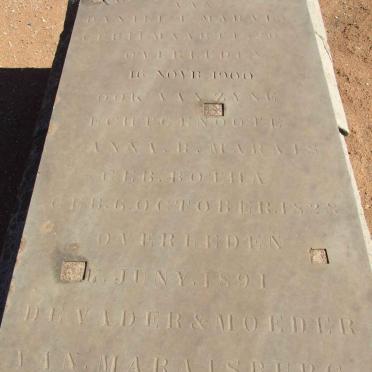 MARAIS Daniel F. 1820-1900 &amp; Anna R. nee BOTHA 1828-1891