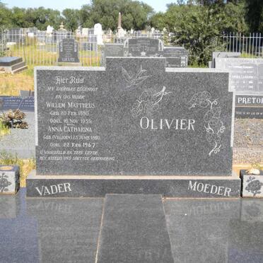 OLIVIER Willem Mattheus 1850-1959 &amp; Anna Catharina VILJOEN 1890-1967