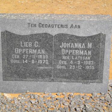 OPPERMAN Lieb C. 1888-1970 &amp; Johanna M. LATEGAN 1893-1955