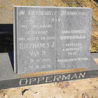 OPPERMAN Stephanus J. van H. 1921-1976 &amp; Anna Cornelia 1925-2009
