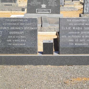 OPPERMAN Stefanus Johannes 1894-1944 &amp; Elsje Maria VORSTER voorheen OPPERMAN nee DU PLESSIS 1897-1977