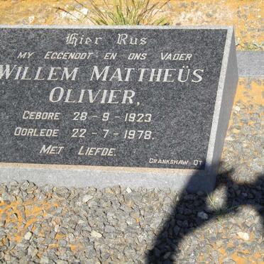 OLIVIER Mattheüs 1923-1978 &amp; Elizabeth Catharina VORSTER 1969-1997