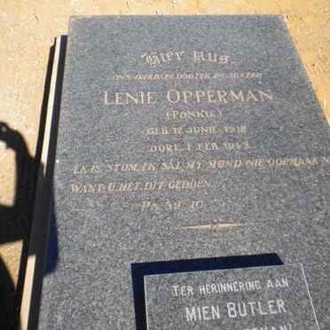 OPPERMAN Lenie 1918-1943 :: BUTLER Mien nee OPPERMAN 1925-1993