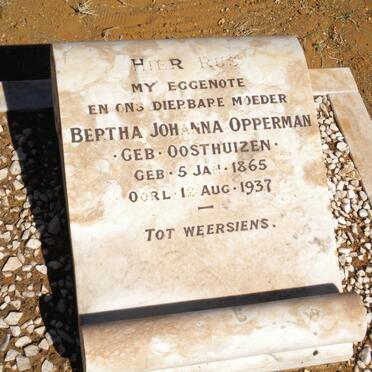 OPPERMAN Bertha Johanna nee OOSTHUIZEN 1865-1937