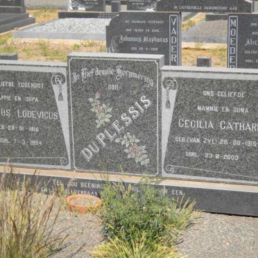 PLESSIS Philippus Lodevicus, du 1916-1994 &amp; Cecilia Catharina VAN ZYL 1915-2003
