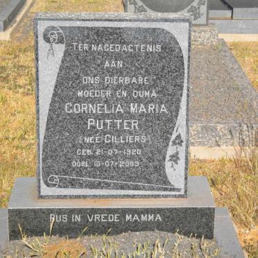 PUTTER Cornelia Maria nee CILLIERS 1920-2003