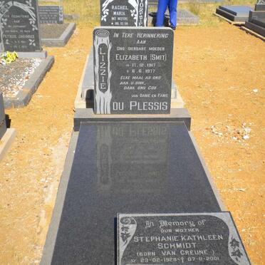 PLESSIS Elizabeth, du nee SMIT 1917-1977 :: SCHMIDT Stephanie Kathleen nee VAN GREUNE 1928-2001