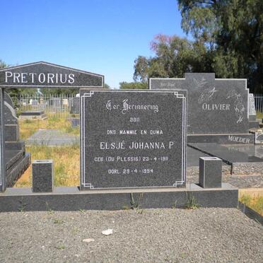 PRETORIUS Elsjè Johanna P. nee DU PLESSIS 1911-1994
