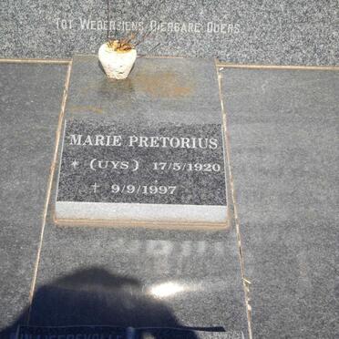 PRETORIUS Marie nee UYS 1920-1997