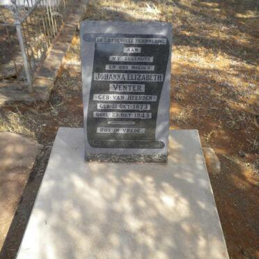 VENTER Johanna Elizabeth nee VAN HEERDEN 1873-1945