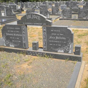 VILJOEN Johannes Stephanus 1908-1986 &amp; Alice Mathilda HITZEROTH 1917-1989