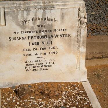 VENTER Susanna Petronella nee NEL 1862-1940