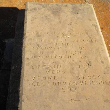 WET Phillippus Ruedolf, de 1839-1923 &amp; Anna Dorodea KOEKEMOER 1841-1885