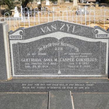 ZYL Casper Cornelius, van 1882-1956 &amp; Gertruida Anna M. VORSTER 1883-1974