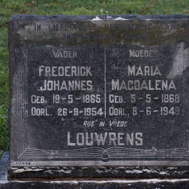 LOUWRENS Frederick Johannes 1865-1954 &amp; Maria Magdalena 1868-1949