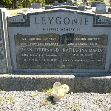 LEYGONIE Jean Ferdinand 1895-1959 &amp; Katharina Maria DE KOCK 1898-1974