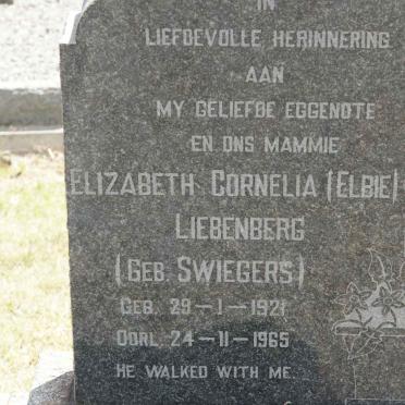 LIEBENBERG Elizabeth Cornelia nee SWIEGERS 1921-1965