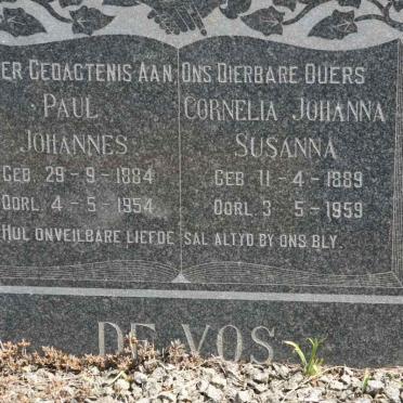 VOS Paul Johannes, de 1884-1954 &amp; Cornelia Johanna Susanna 1889-1959