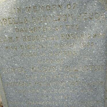 HEUGH Isabella Hamilton -1855 :: FULLARTON Daniel McLeod 1838-1865