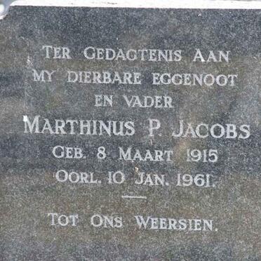 JACOBS Marthinus P. 1915-1961