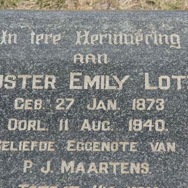 MAARTENS Emily nee LOTZ 1873-1840