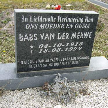 MERWE Babs, van der 1918-1999