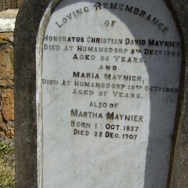 MAYNIER Honoratus Christian David -1885 &amp; Maria -1886 :: MAYNIER Martha 1837-1907