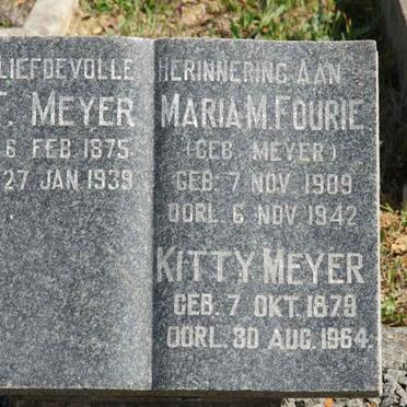 MEYER J.T. 1875-1939 :: FOURIE Maria M. nee MEYER 1909-1942 :: MEYER Kitty 1879-1964