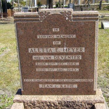 MEYER Aletta nee van DEVENTER 1864-1943