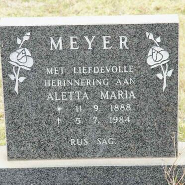 MEYER Aletta Maria 1888-1984